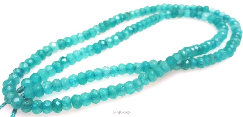 Jadeit fasetowany oponka 4x3mm - niebieski