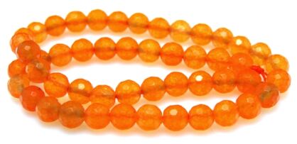 Jadeit fasetowany - kula 8mm - pomarańczowy