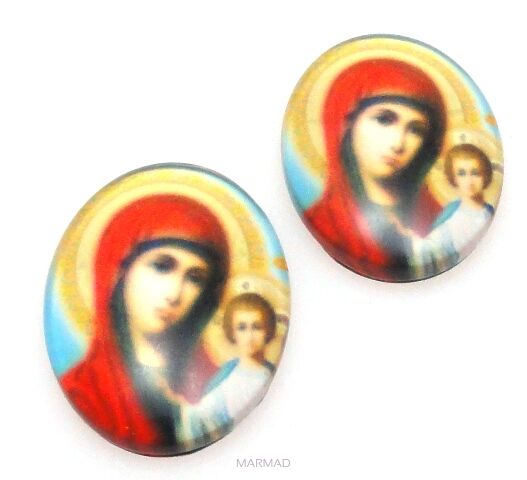 Kaboszon szklany owal 25x18mm - dewocjonalia