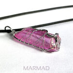 Zawieszka - kwarc Anielski tęczowy różowy- drzewo życia 56x14-16mm - 4