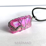 Zawieszka - kwarc Anielski tęczowy różowy- drzewo życia 56x14-16mm - 6