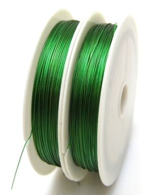 Linka jubilerska stalowa - średnica 0,45mm - zielona