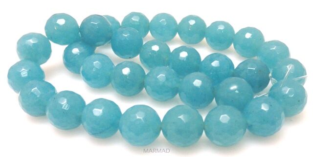 Kwarc niebieski fasetowany  - kula 12mm