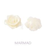 Koral z żywicą - różyczka biała 15mm - 2