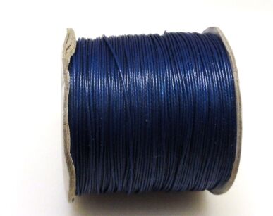 Sznurek jubilerski woskowany lakierowany - o średnicy 0,8mm - ciemno niebieski - topliwy