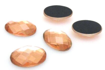 Kaboszon szklany fasetowany - owal 13x9mm - medium topaz