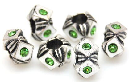 Przekładka antyczna z cyrkoniami - peridot -12x6mm