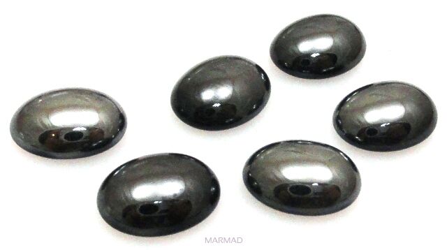 Kaboszon - owal 10x8mm - kolor hematytu