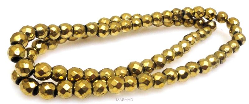 Hematyt fasetowany magnetyczny złoty - kula 6mm