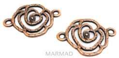 Ozdobny element - łącznik różyczka 27x20mm - red copper