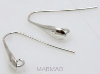 Bigle otwarte ozdobne 25mm łezka - srebro 925 - 1 para