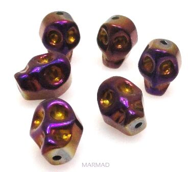 Hematyt - czaszka 10x8mm - fioletowy