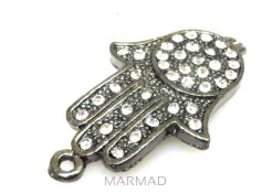 Ręka Fatimy - łącznik z cyrkoniami crystal 32x20mm