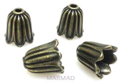 Czapeczki bali tulipany 11x10mm - antyczny brąz