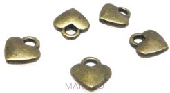 Zawieszka - serce 8x7mm - antyczny brąz