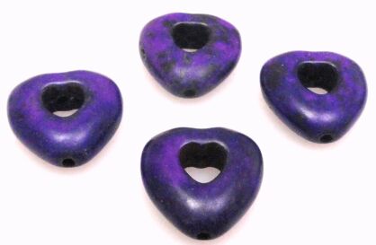 Howlit - serce 14x15mm - fioletowy