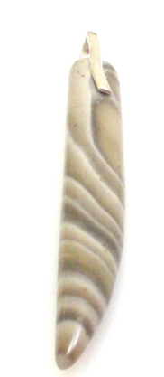 Zawieszka - krzemień pasiasty kieł 68x9x8mm + srebro 925