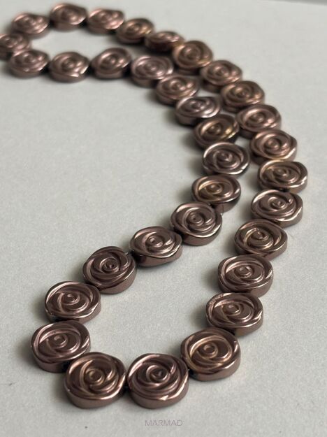 Hematyt brązowy - różyczka 12mm