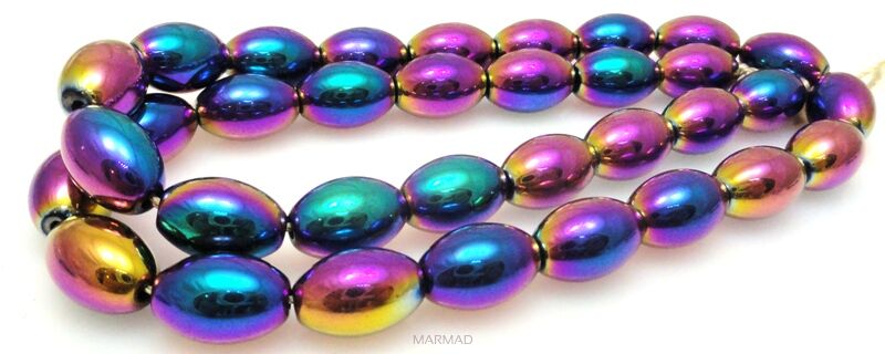 Hematyt tęczowy AB - oliwka 12x8mm