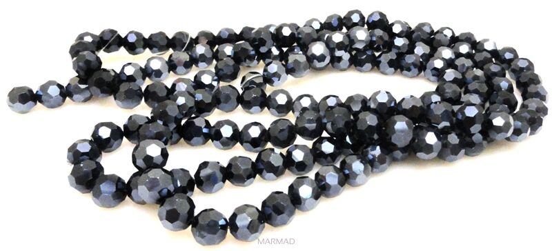 Kryształ fasetowany grafitowy - kula 8mm