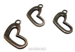 Zawieszka serce 22x12mm - red copper