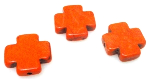 Howlit - krzyż 15x15mm pomarańczowy