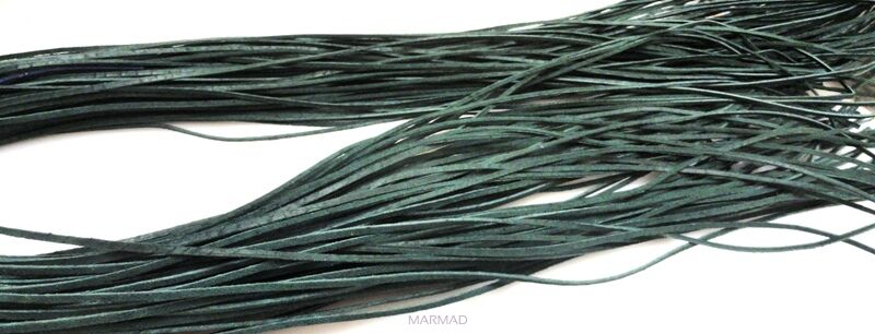 Rzemień skórzany ciemno zielony - grubość 1x1,5mm