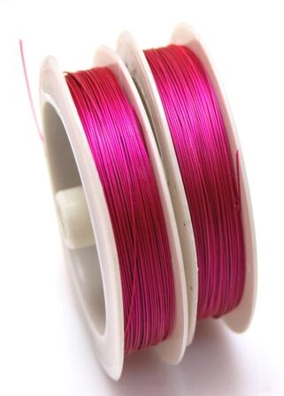 Linka jubilerska stalowa - średnica 0,38mm - różowa