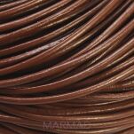 Rzemień brązowy lakierowany - SKÓRA - grubość 2mm - 2