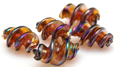 Szkło weneckie - świderki 25x15mm - z efektem AB