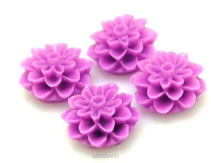 Kaboszon - kwiatek lila 14mm