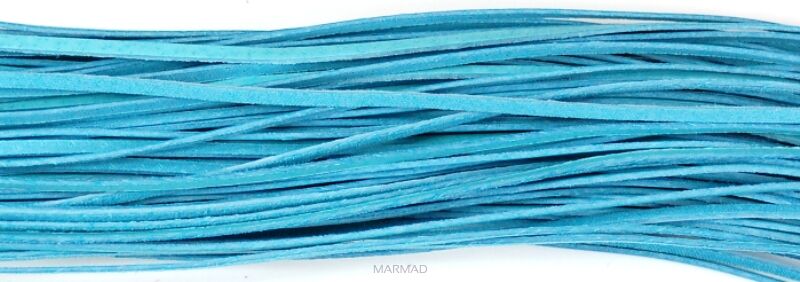 Rzemień skórzany błękitny - grubość 1x3mm