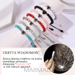 Bransoletka z ukrytą wiadomością miłości- howlit biały - kule 6mm - na sznurku- regulowana - 3