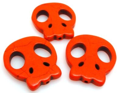 Howlit - czaszka 28x25mm - pomarańczowy