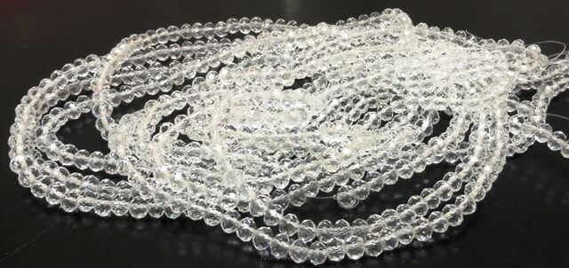 Kryształki fasetowane - oponki 4x3mm - crystal