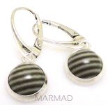 Kolczyki - krzemień pasiasty srebro 925 dł. 30mm