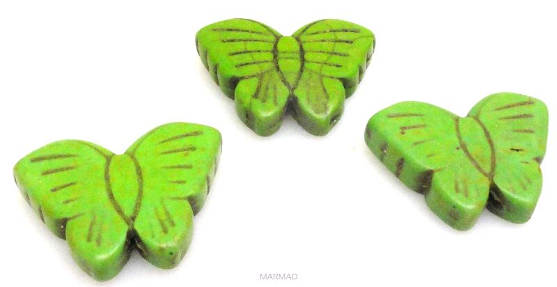 Howlit zielony - motyl 25x20mm