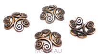 Czapeczki bali na korale 12mm - red copper