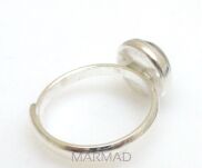 Pierścionek regulowany krzemień pasiasty 11mm srebro 925