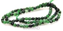 Zoisyt rubinowy fasetowany naturalny - kula 3mm