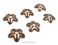 Czapeczki na korale - 8mm - red copper