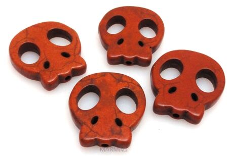 Howlit - czaszka 20x20mm - brązowy