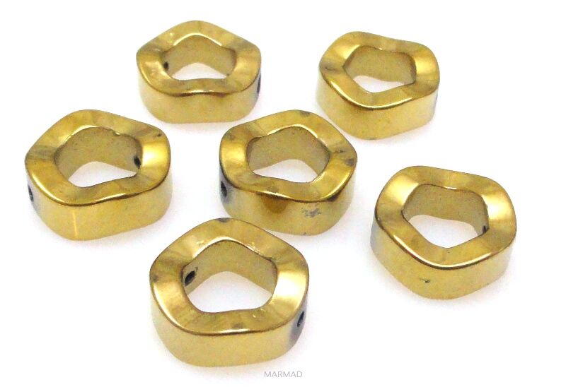 Hematyt złoty - ozdobne kółka 12mm