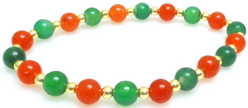 Bransoleta - agat i hematyt złoty - 17,5cm