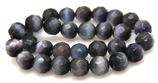 Uleksyt fasetowany - kula 12mm - ciemno szary