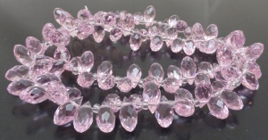 Kryształki fasetowane rose  - briolette12x6mm