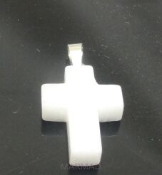 Zawieszka - jadeit biały krzyż 36x18x6mm