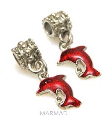 Charms -  delfin - czerwony