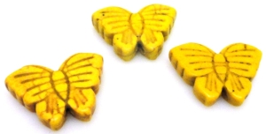 Howlit żółty - motyl 25x20mm