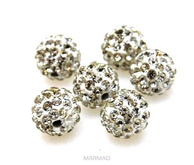 Kula cyrkoniowa Shambella 8mm - crystal - do bransoletek i kolczyków